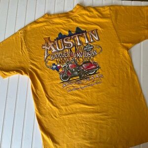 🔥 Vintage 2004 Harley-Davidson Austin Texas T-Shirt Yellow XL 🔥
